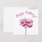 Happy Birthday roze rose simpel stijlvol plezier Feestdagenkaart (Voorkant / Achterkant)