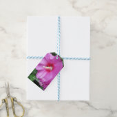 Happy Birthday Roze Rose van Sharon Flower Foto Cadeaulabel (Met Touw)