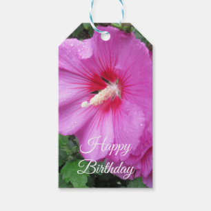 Happy Birthday Roze Rose van Sharon Flower Foto Cadeaulabel