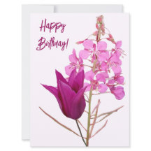 Happy Birthday  roze tulp bloemenkleurrijk