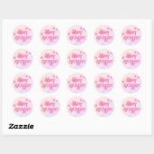 Happy Birthday roze ventilatorkracht Ronde Sticker (Vel)