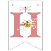 Happy Birthday Roze Waterverf Tuin Bloemen Meisje Vlaggetjes (Tweede vlag)