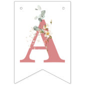 Happy Birthday Roze Waterverf Tuin Bloemen Meisje Vlaggetjes (Derde vlag)