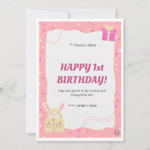 Happy Birthday Roze Wenskaart Feestdagenkaart