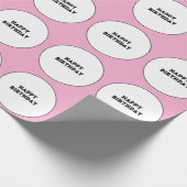 Happy Birthday Roze Witte Polka Dots Schattige Gir Cadeaupapier (Hoek)