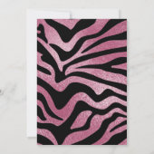 Happy BIrthday - Roze & Zwarte Zebra Stripes Invit Kaart (Achterkant)