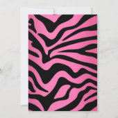 Happy BIrthday -  roze & zwarte zebrastripes Kaart (Achterkant)