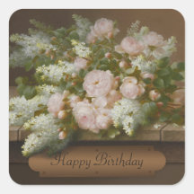 Happy Birthday Rozen en Lilacs CC0884 Longpré