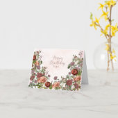 Happy Birthday  Rozen en Tuinbloemen Kaart (Gele Bloem)