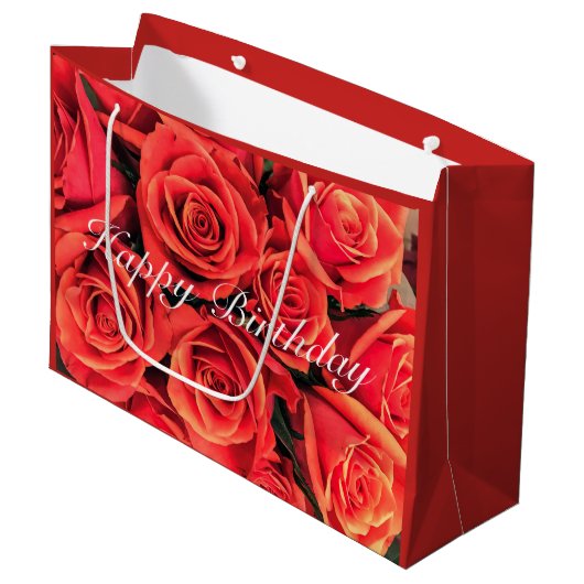 Happy Birthday Rozen Gift Bag Large Cadeautasje (Voorkant Gekanteld)