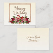 Happy Birthday  Rozen, Lily van de Valley Notitiekaartje (Voorkant / Achterkant)