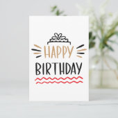 Happy Birthday RSVP Kaartje (Staand voorkant)