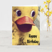 Happy Birthday Rubber Ducky Kaart (Gele Bloem)