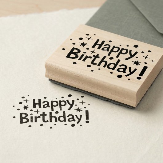 Happy Birthday Rubber Stamp Rubberstempel