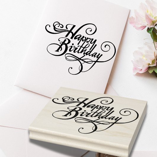 Happy Birthday Rubber Stamp Rubberstempel