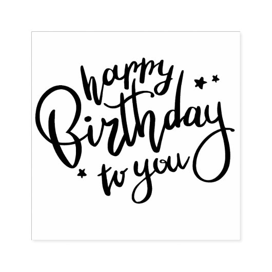 Happy Birthday Rubber Stamp Rubberstempel (Afrduk)