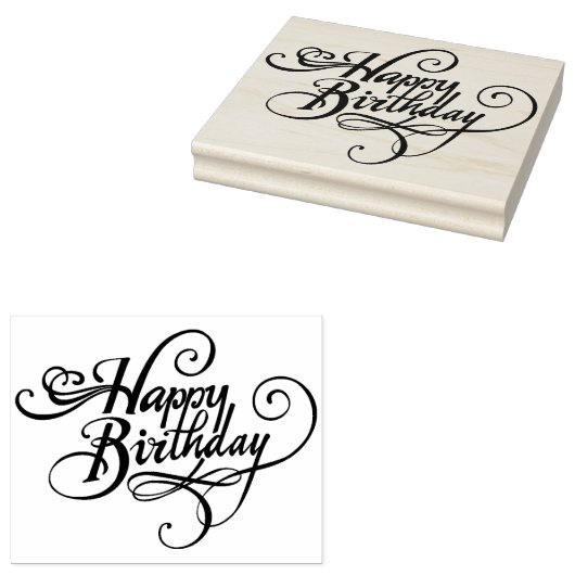 Happy Birthday Rubber Stamp Rubberstempel (Gestempeld)