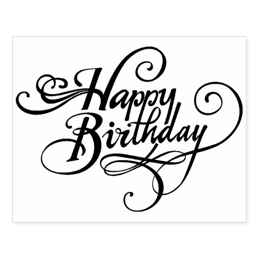 Happy Birthday Rubber Stamp Rubberstempel (Afrduk)