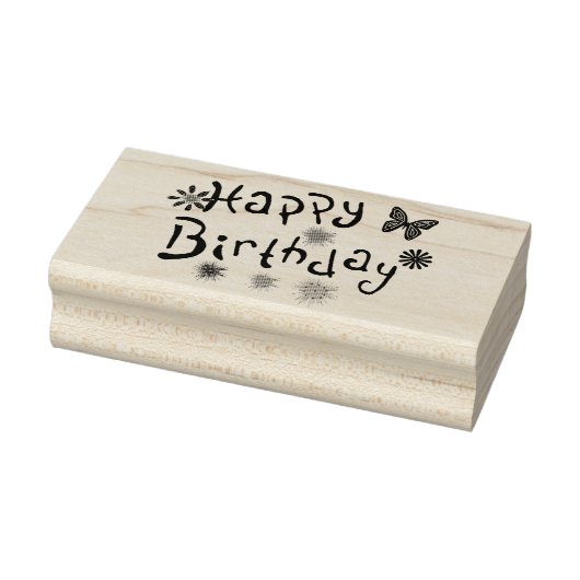 Happy Birthday rubberen stempel (Stempel)