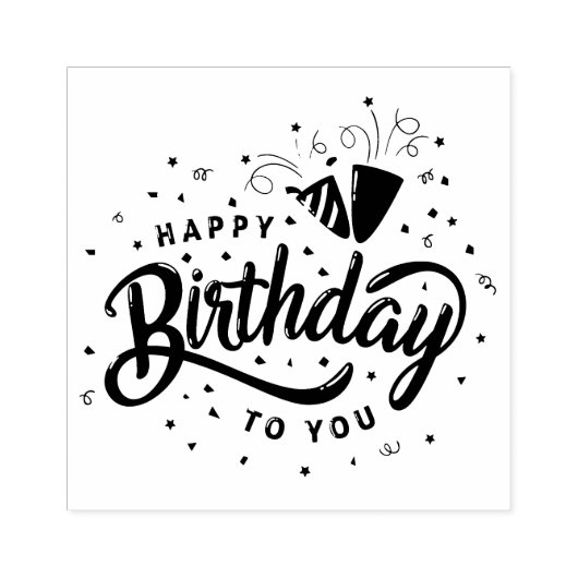 Happy Birthday Rubberstempel (Afrduk)