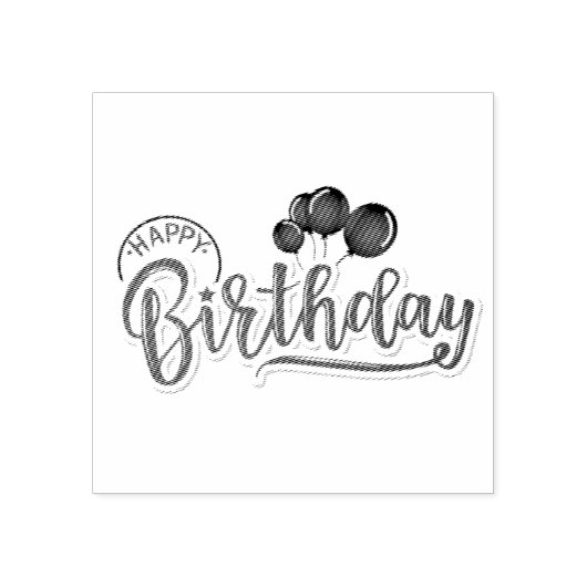 Happy Birthday Rubberstempel (Afrduk)
