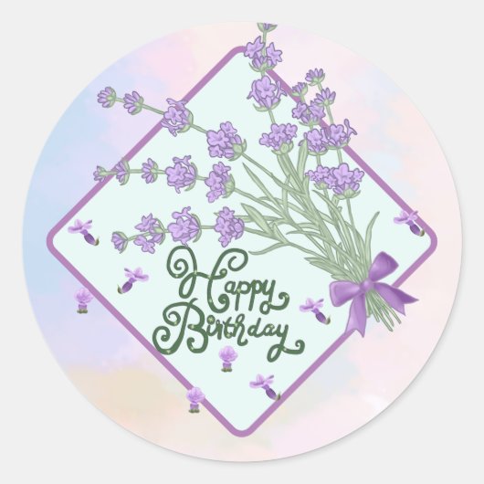 Happy Birthday Runder Aufkleber Ronde Sticker (Voorkant)