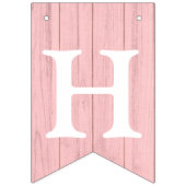 Happy Birthday Rustic Sage Green Pink Floral Wood Vlaggetjes (Tweede vlag)