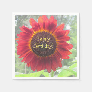Happy Birthday Rusty Sunflower Servet
