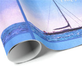 Happy Birthday Sail Boat Wrapping Paper Cadeaupapier (Rol Hoek)