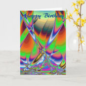 Happy Birthday Sailing Boats in Rainbows Kaart (Gele Bloem)