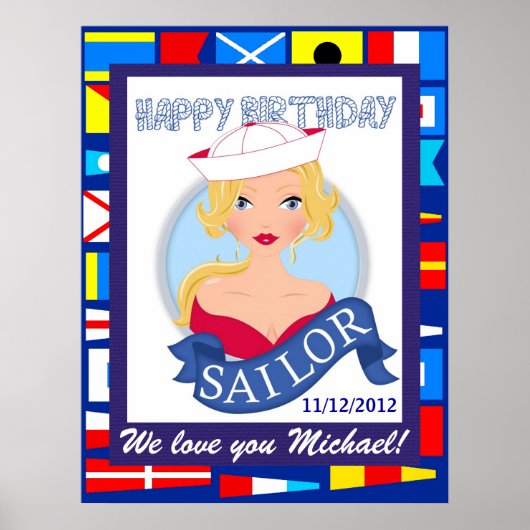 Happy Birthday Sailor Poster - SRF (Voorkant)