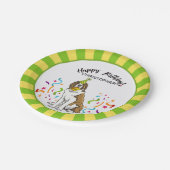 Happy Birthday Saint Bernard Dog Party Papieren Bordje (Gekanteld)