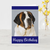 Happy Birthday Saint Bernard Puppy Dog Card Kaart (Gele Bloem)