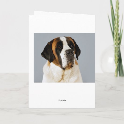 Happy Birthday Saint Bernard Puppy Dog Card Kaart (Achterkant)