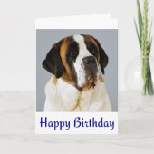Happy Birthday Saint Bernard Puppy Dog Card Kaart (Voorkant)