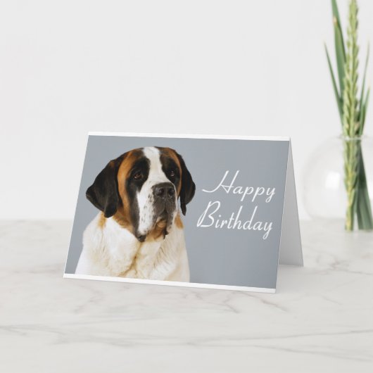 Happy Birthday Saint Bernard Puppy Dog Kaart (Voorkant)