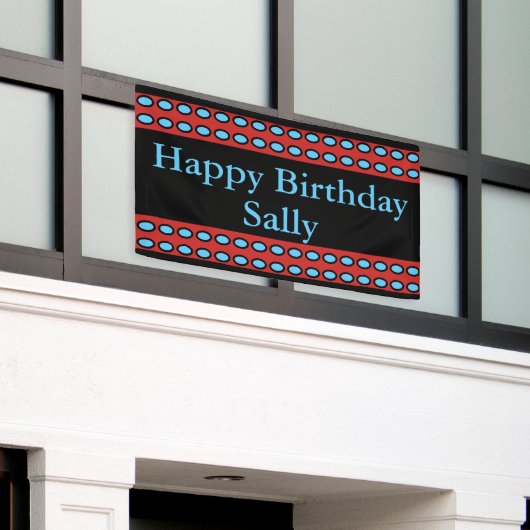 "Happy Birthday Sally Custom Spandoek (Buitenkant Gebouw)