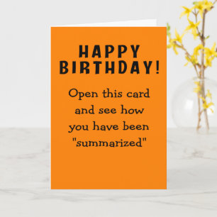 Happy Birthday samenvatting Kaart