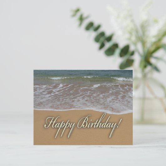 Happy Birthday Sand Beach Briefkaart (Staand voorkant)