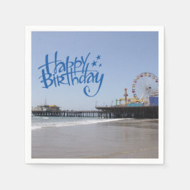 Happy Birthday Santa Monica Pier Servetten