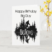 Happy Birthday Sasquatch, Big Foot Lake Reflection Kaart (Gele Bloem)