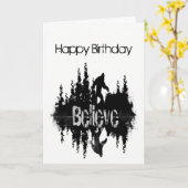 Happy Birthday Sasquatch, Big Foot Lake Reflection Kaart (Gele Bloem)