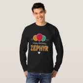 Happy Birthday saying Zephyr T-shirt (Voorkant volledig)
