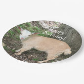 Happy Birthday Schattig Baby Goat Papieren Bordje (Gekanteld)