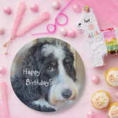 Happy Birthday Schattig Bernedoodle Papieren Bordje (Feest)