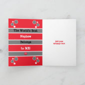 Happy Birthday schattig neefje elke leeftijd rood  Kaart (Binnen)