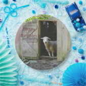 Happy Birthday Schattig Sheep Papieren Bordje (Feest)