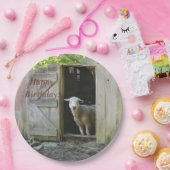 Happy Birthday Schattig Sheep Papieren Bordje (Feest)