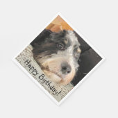 Happy Birthday Schattige Bernedoodle Servet (Hoek)