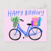 HAPPY BIRTHDAY Schattige Blue Bicycle Custom Briefkaart (Voorkant)